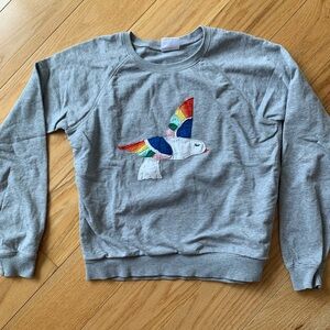 160 cm Hanna Andersson rainbow bird appliqué crew neck
